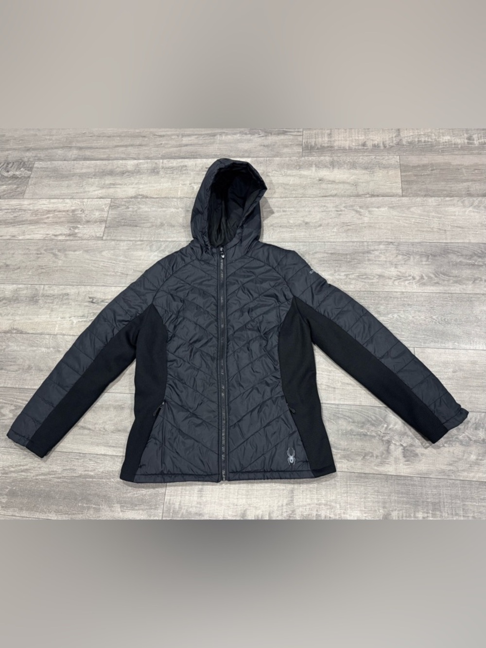 Spyder Women’s Black Quilted Hooded Performance Jacket